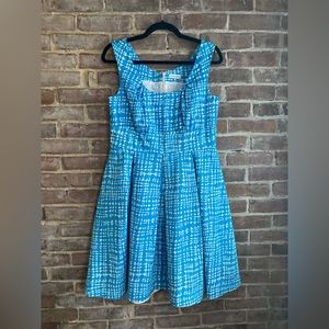 Calvin Klein pleated a-line dress. L